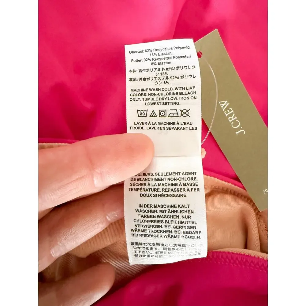 J. Crew | NWT | Ruched ruffle one-piece swimsuit in Radiant Fuchsia | Sz 22